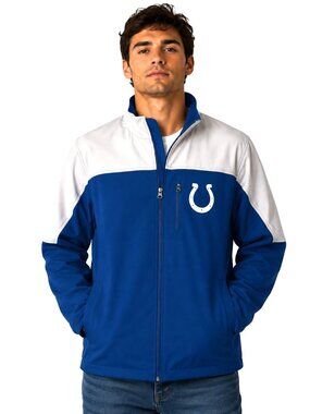 Indianapolis Colts Coat Size Large Weather Resistant Lined Jacket Stitched Logo